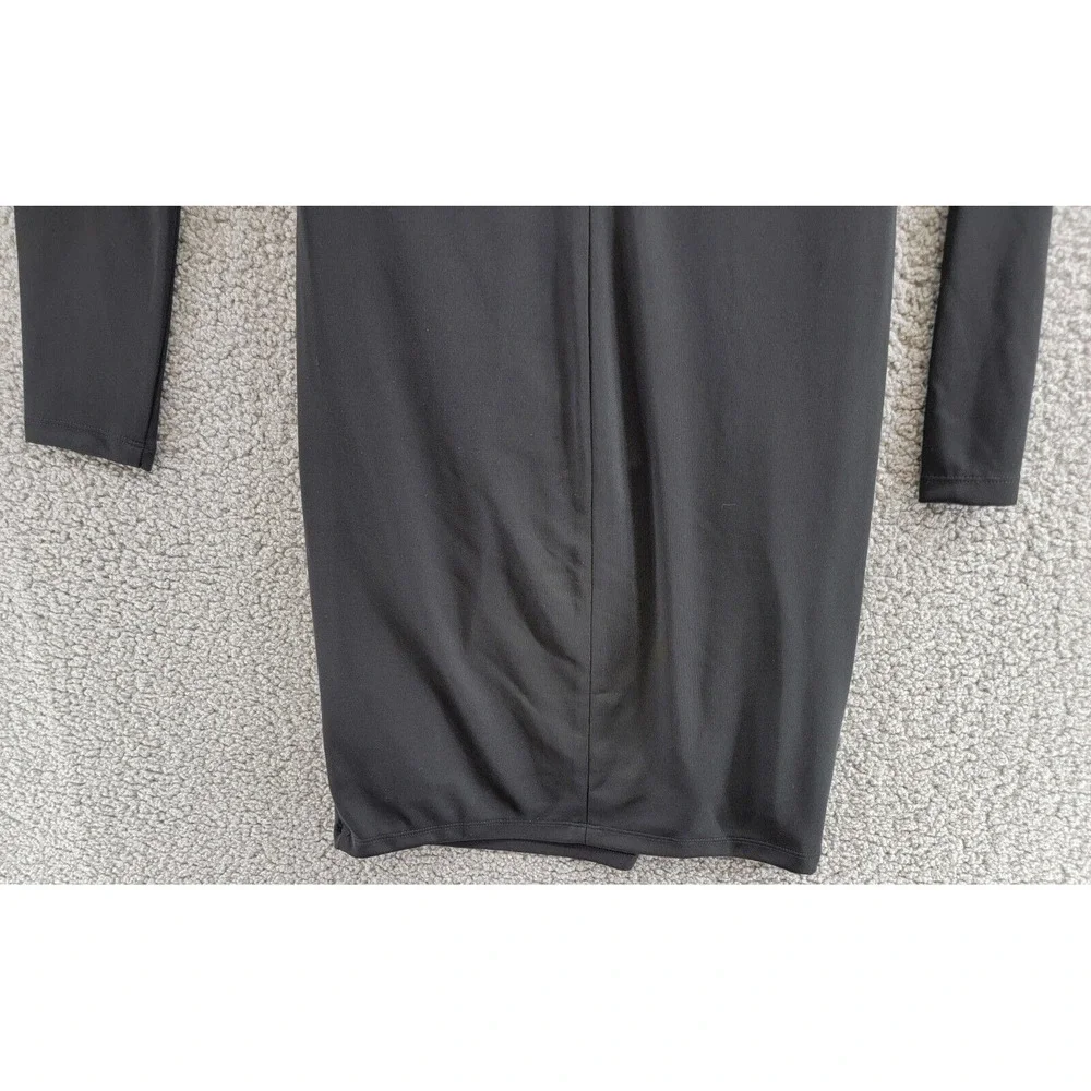 Lauren Ralph Lauren Pleated Stretch Jersey Cocktail Dress Women's 2 Black Zipped - Picture 12 of 15